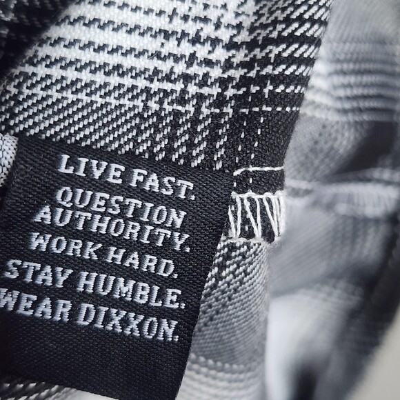 Dixxon Flannel Co Crenshaw Shirt Mens 2XL Black White Plaid Button Long Sleeve - Picture 7 of 11